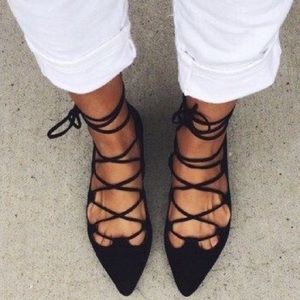 EUC! Black NINE WEST suede leather flats 9 Sabik